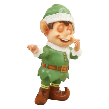 Green Elf Laughing Statue