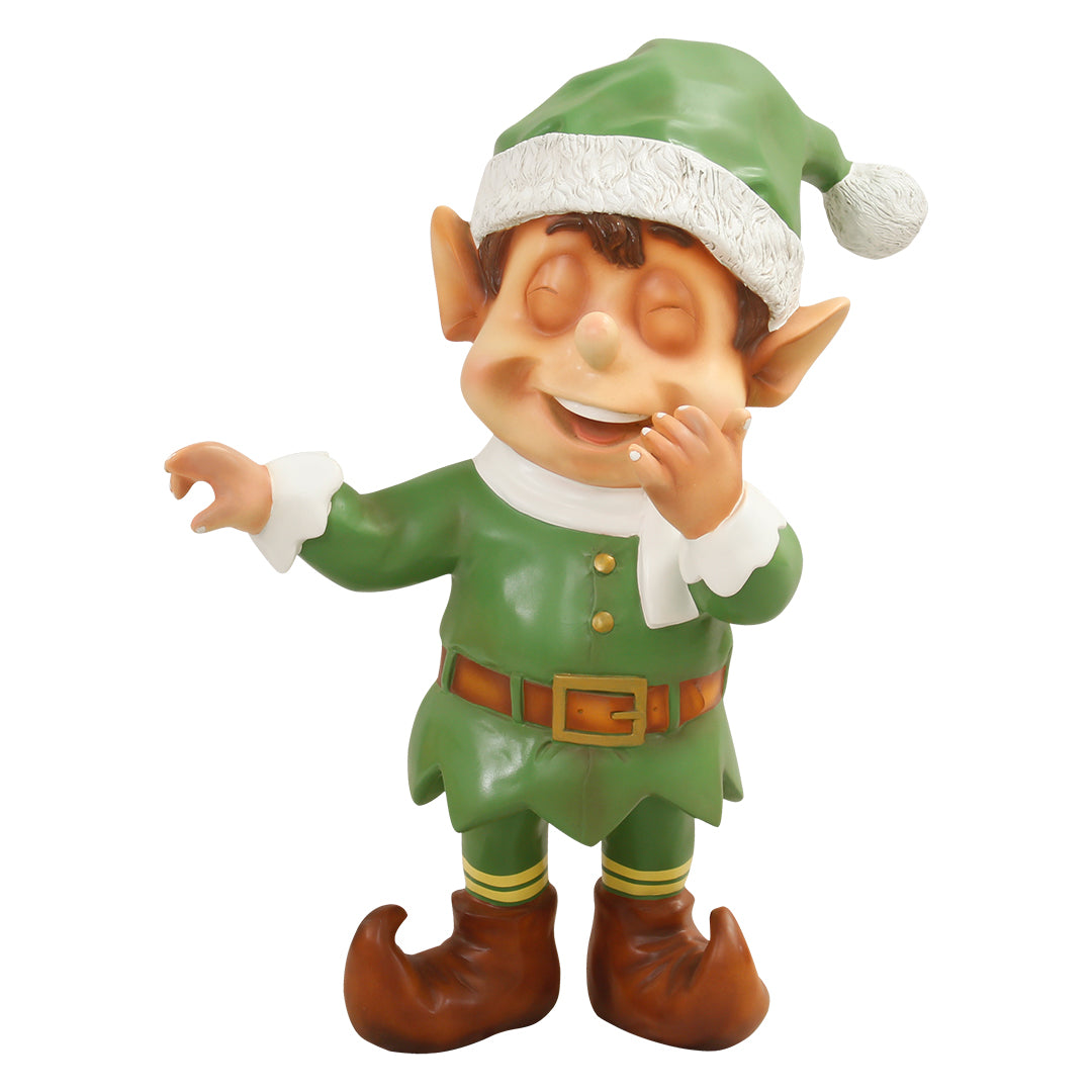 Green Elf Laughing Statue