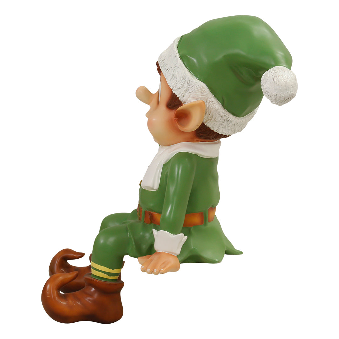 Green Elf Sitting Statue