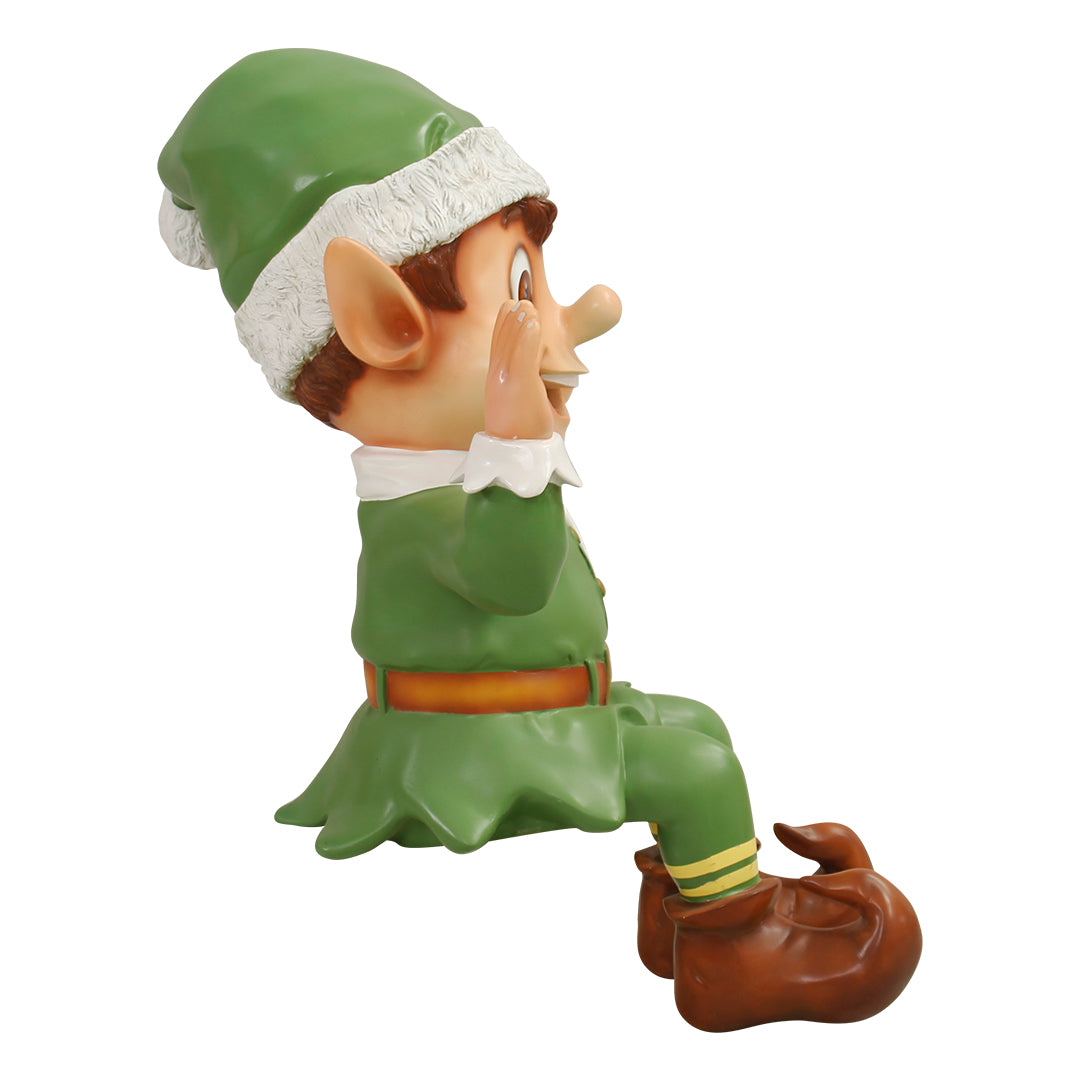 Green Elf Sitting Statue