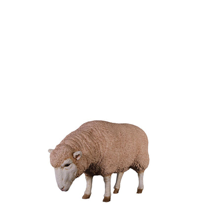 Merino Ewe Head Down Statue