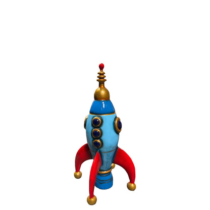 Blue Toy Rocket Over Sized Statue