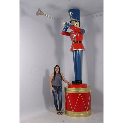 Red And Gold Drum Statue - LM Treasures Prop Rentals 