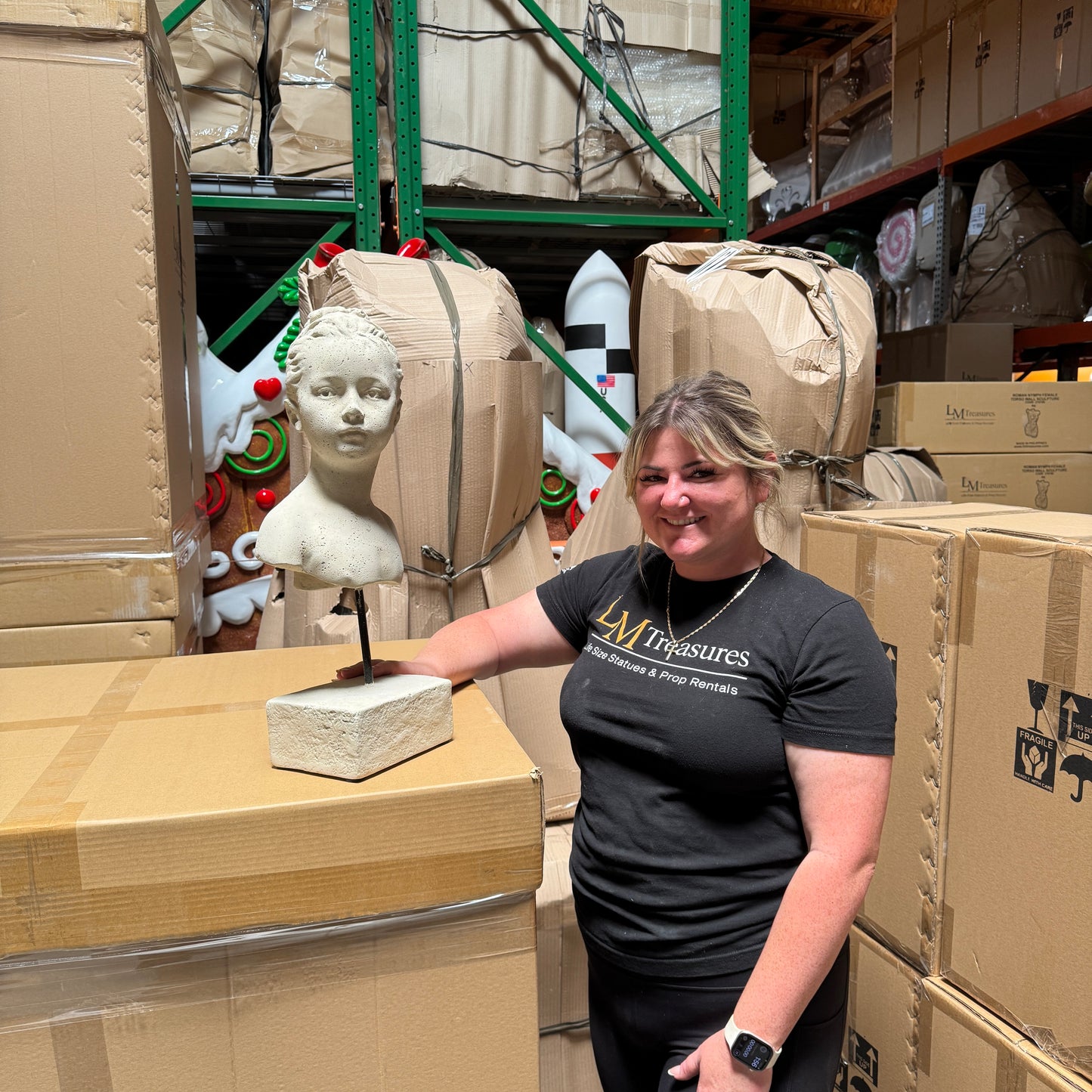 Diane Lady Stone Bust Statue