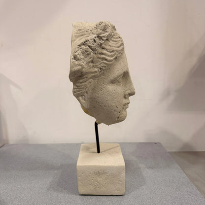 Vesuvius Maiden Stone Head Bust Statue M0249-030330-H