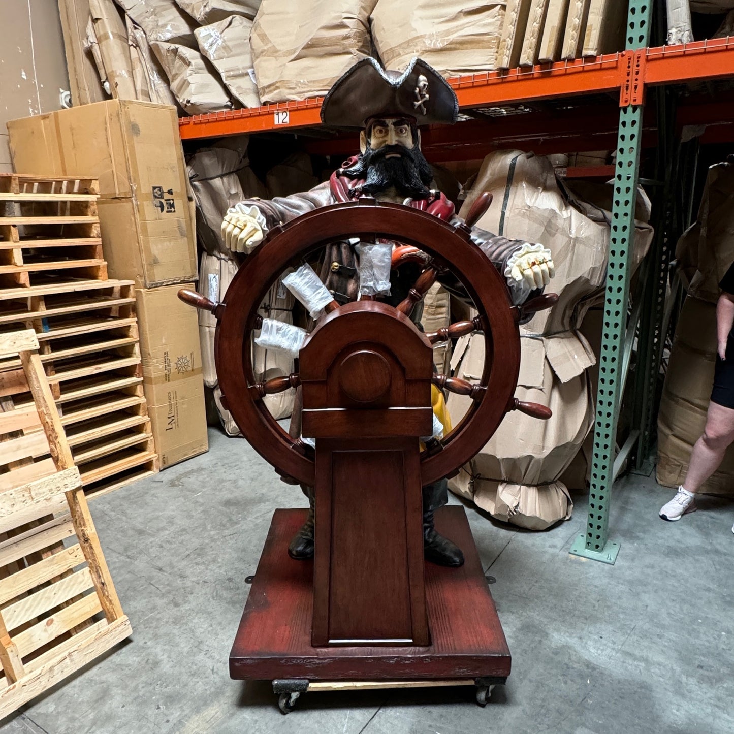 Pirate Steering Wheel Life Size Statue