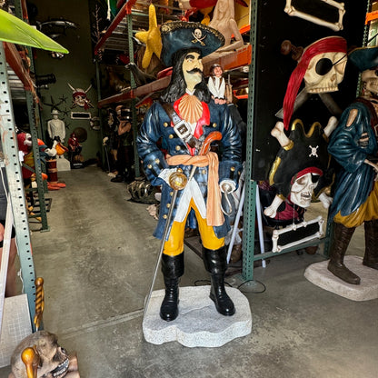 Pirate Captain Hook With Monkey Statue