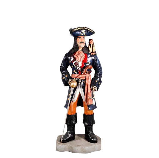 Pirate Captain Hook With Monkey Statue