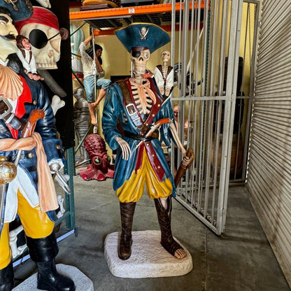 Pirate Skeleton With Monkey Statue