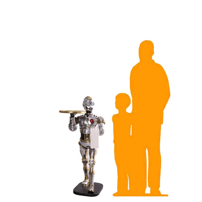 Small Android Robot Butler Statue