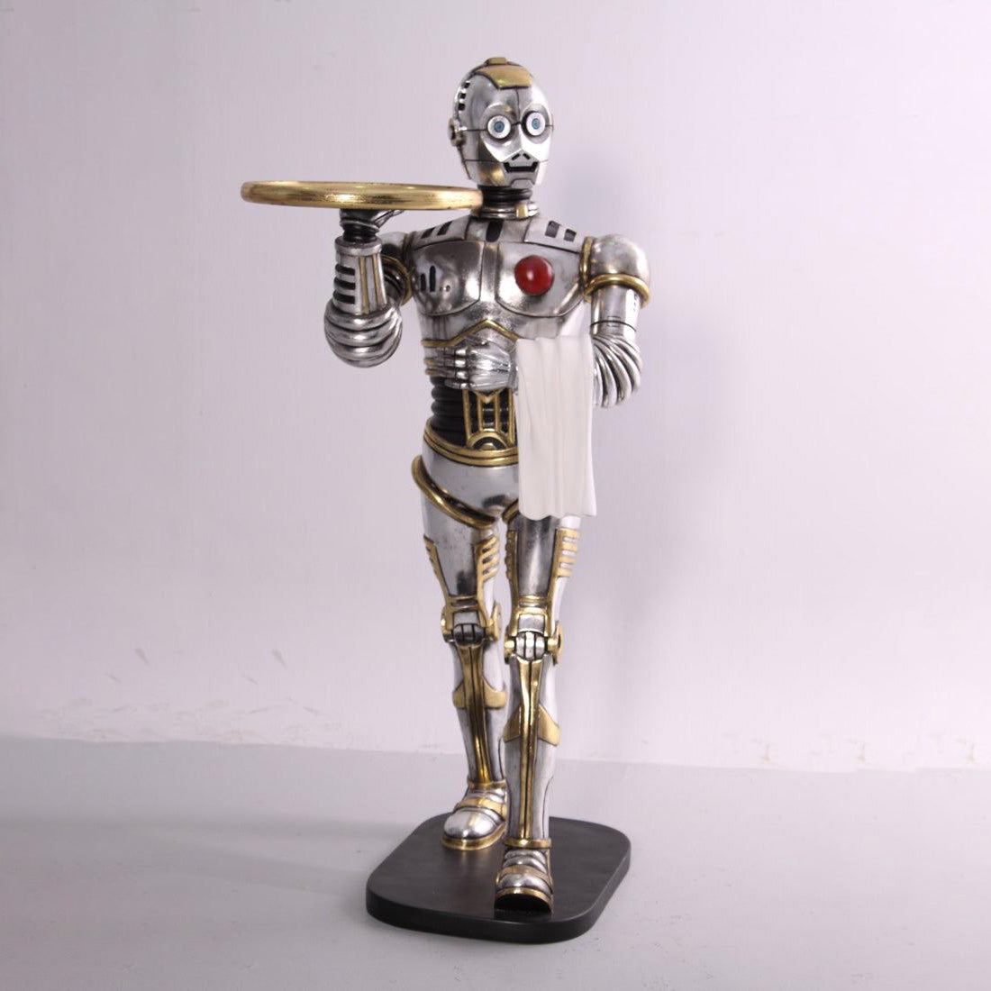 Small Android Robot Butler Statue
