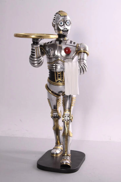 Small Android Robot Butler Statue