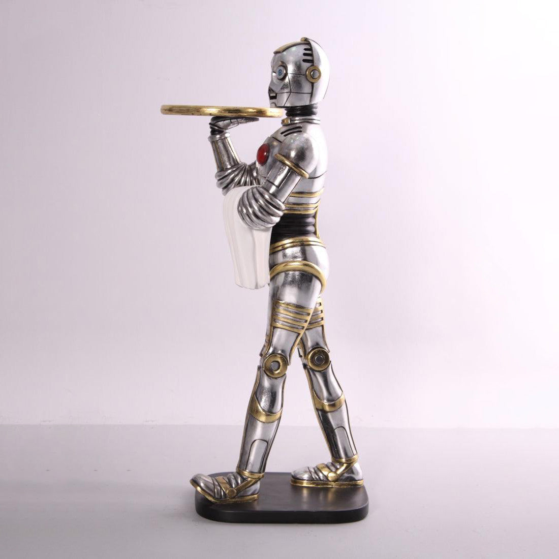 Small Android Robot Butler Statue
