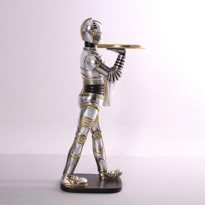Small Android Robot Butler Statue