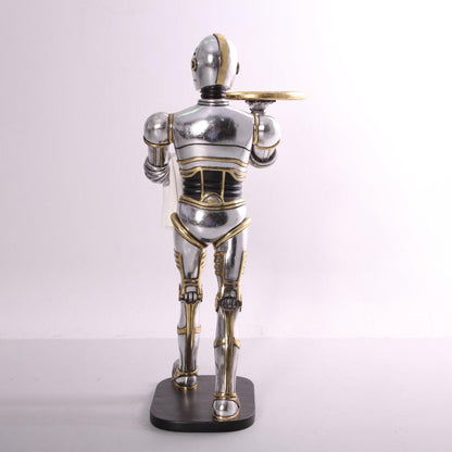 Small Android Robot Butler Statue