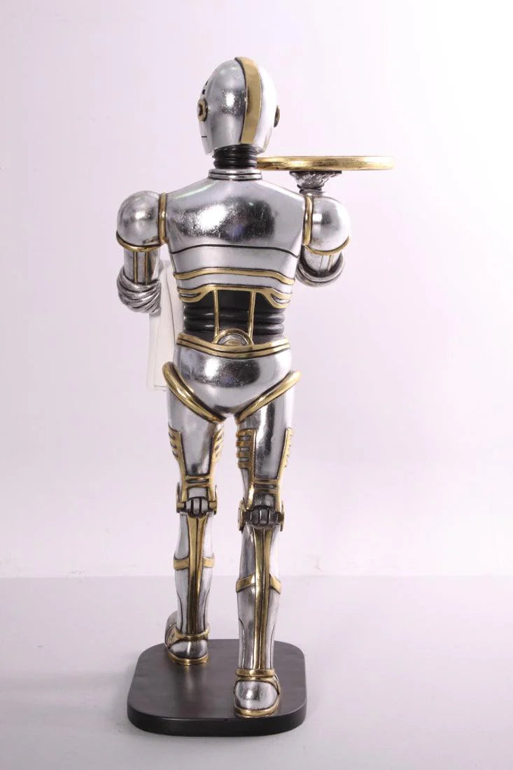 Small Android Robot Butler Statue