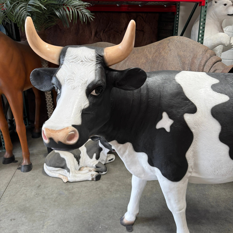 Holstein Cow Standing Life Size Statue - LM Treasures Prop Rentals – LM ...