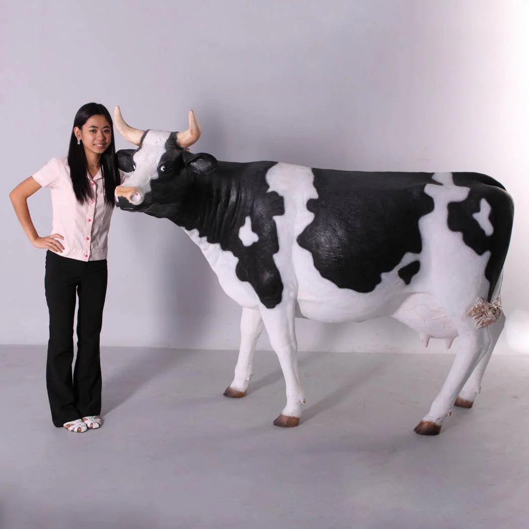 Holstein Cow Standing Life Size Statue