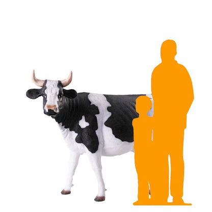 Holstein Cow Standing Life Size Statue