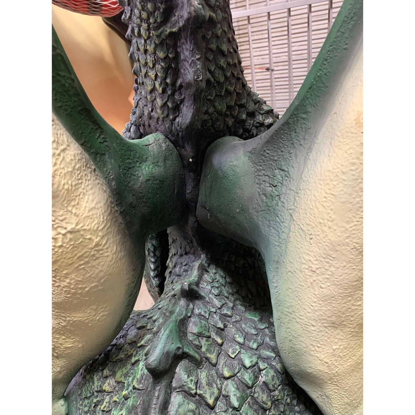 Green Dragon On Post Life Size Statue