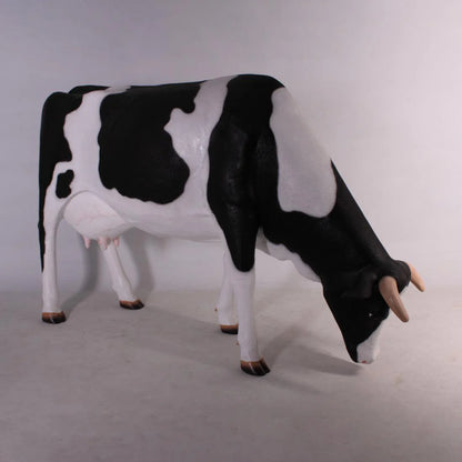 Holstein Cow Grazing Life Size Statue