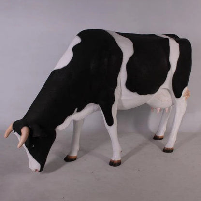 Holstein Cow Grazing Life Size Statue