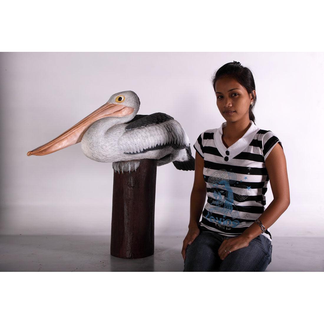 Pelican On Post Life Size Statue Prop - LM Treasures Prop Rentals 
