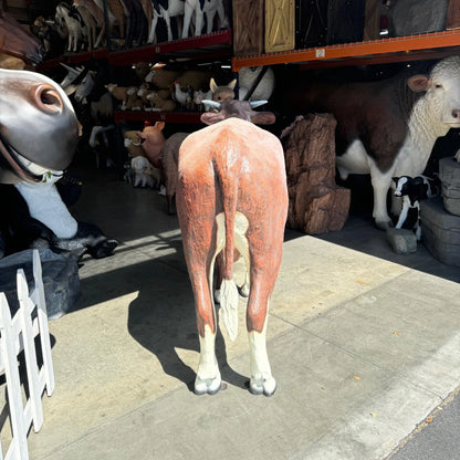 Hereford Steer Cow Life Size Statue