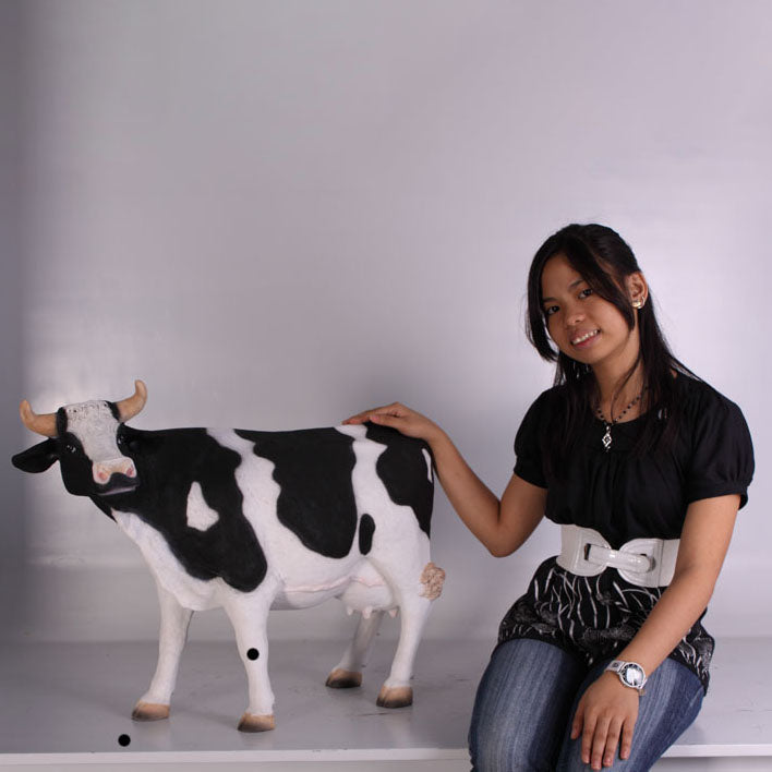 Small Holstein Cow Head Up Statue