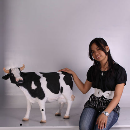 Small Holstein Cow Head Up Statue