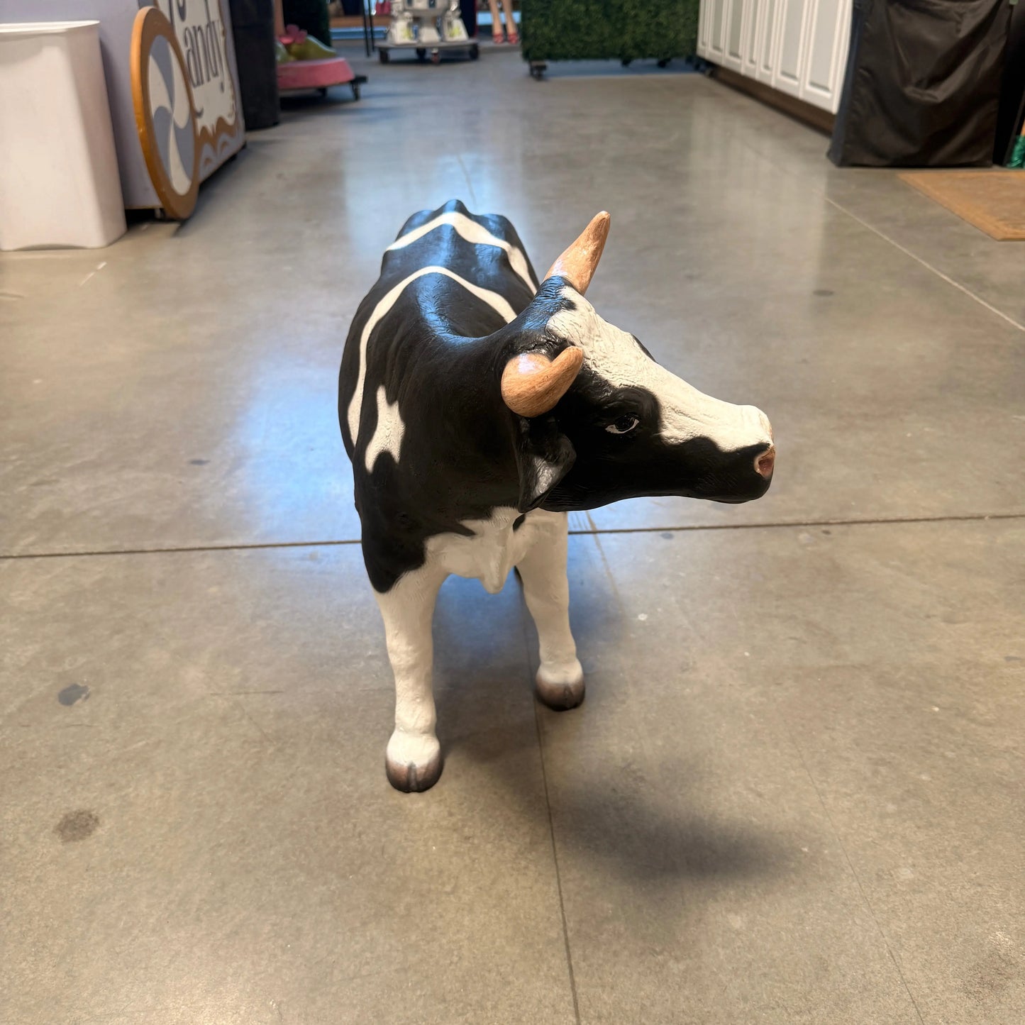 Small Holstein Cow Head Up Statue A0777-080139-H