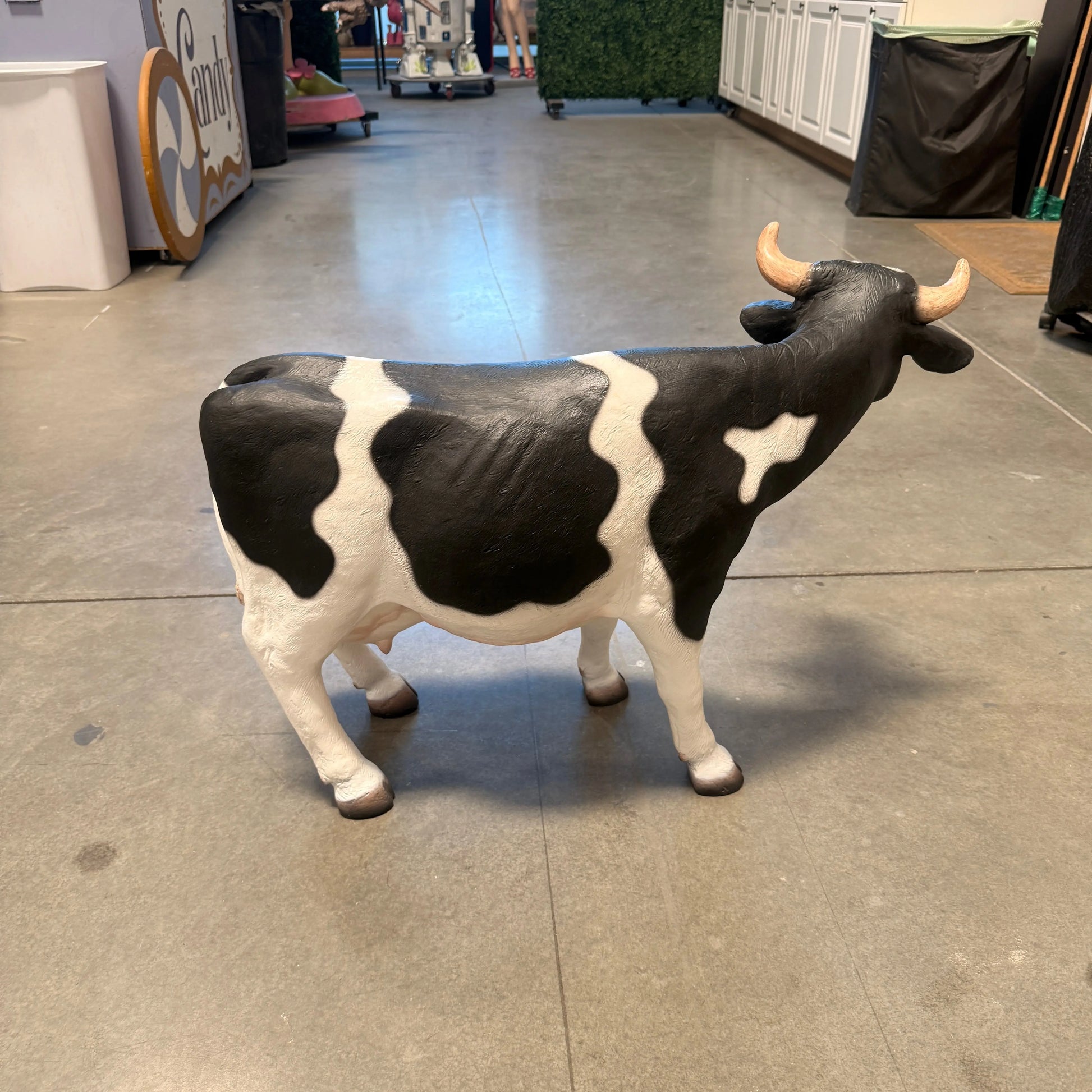 Small Holstein Cow Head Up Statue A0777-080139-H