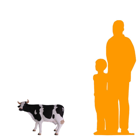 Small Holstein Cow Head Up Statue