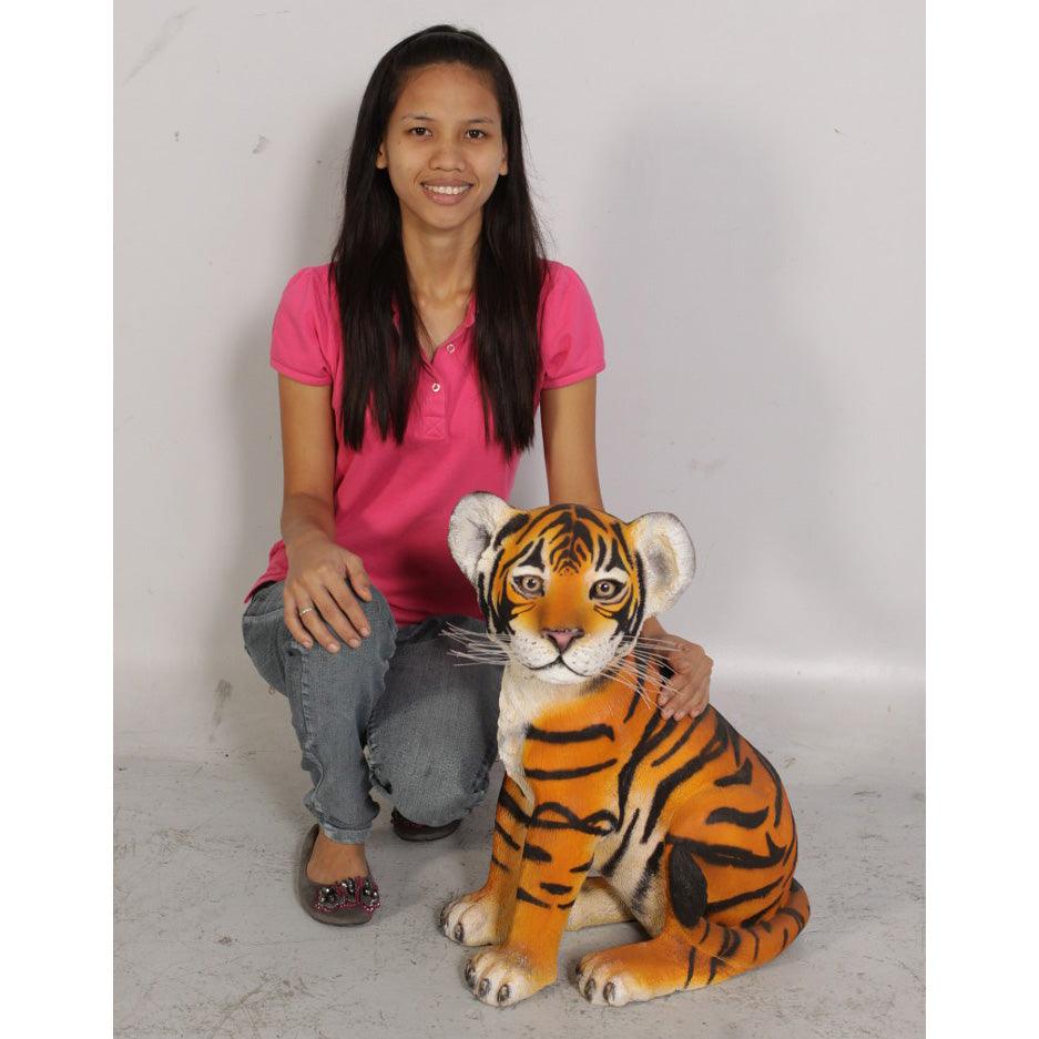 Tiger Cub Sitting Statue - LM Treasures Prop Rentals 