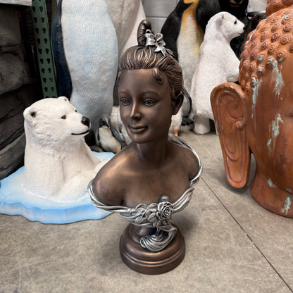 Bronze French Rose Bust Statue
