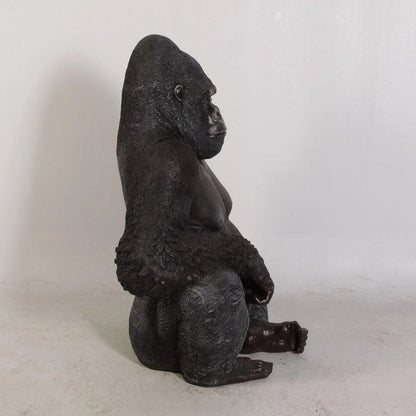 Small Silver Back Gorilla Statue