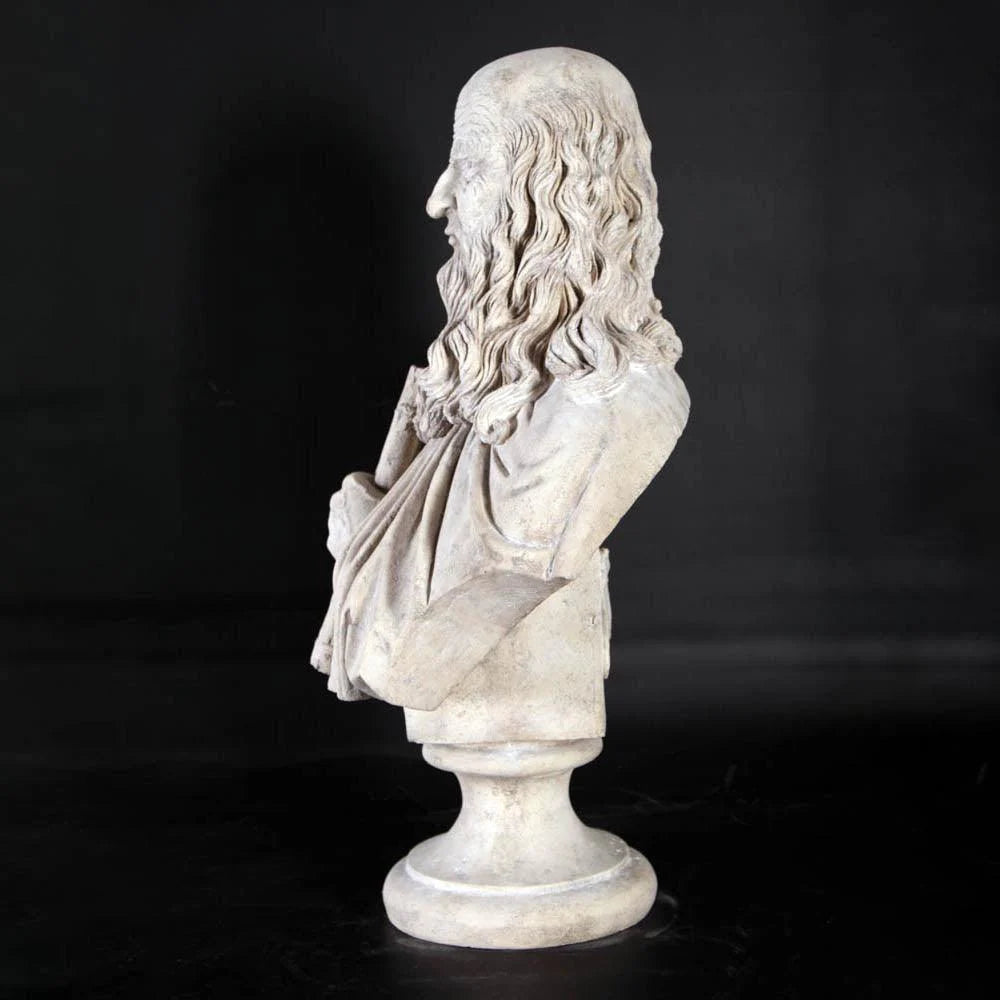 Leonardo Da Vinci Stone Bust Statue