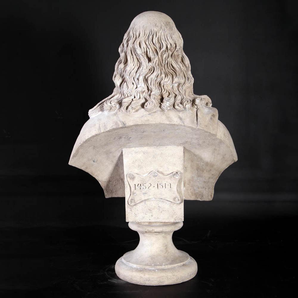 Leonardo Da Vinci Stone Bust Statue