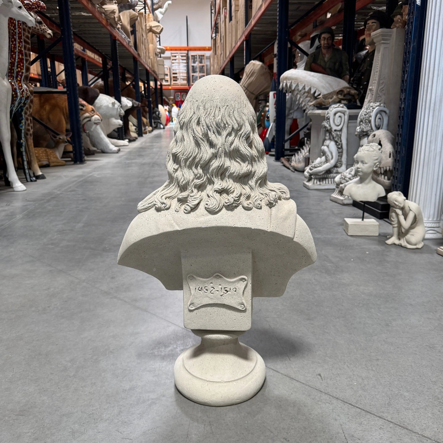 Leonardo Da Vinci Stone Bust Statue M0132-090017-H