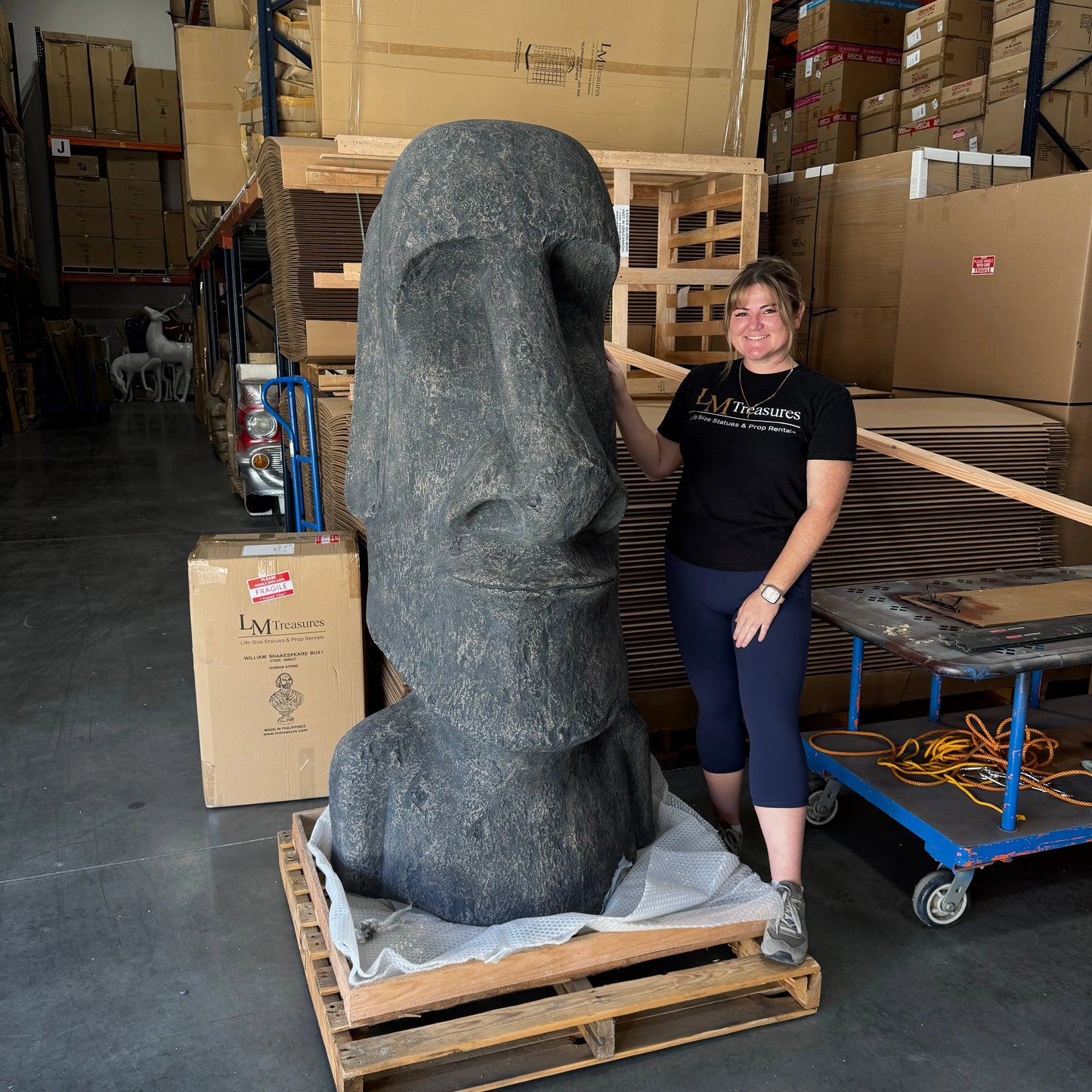 Easter Island Moai Head Bust Statue M0241RS-090076-H