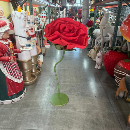 Large Fabric Rose Flower Statue