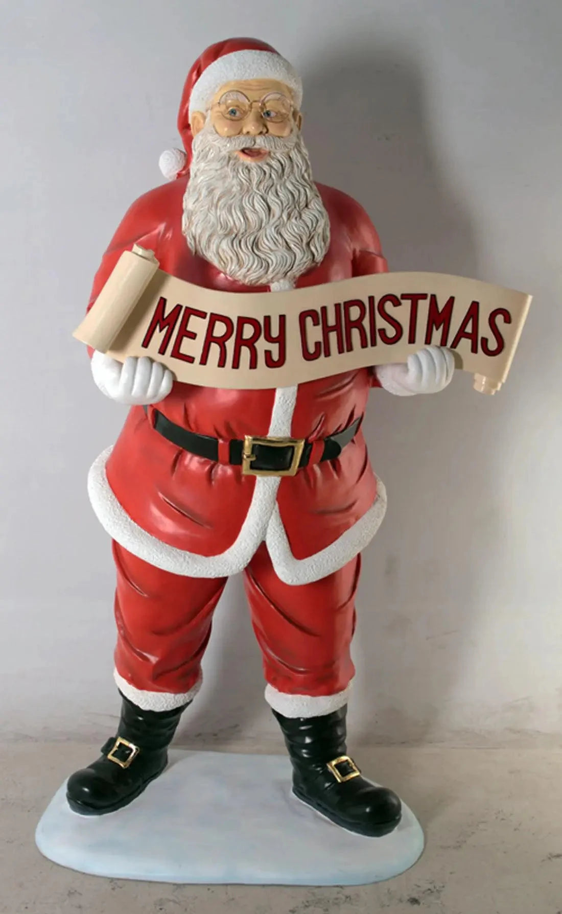 Small Santa Claus Holding Banner Statue S0049-100008-H