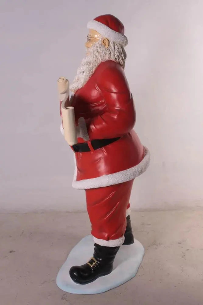 Small Santa Claus Holding Banner Statue S0049-100008-H