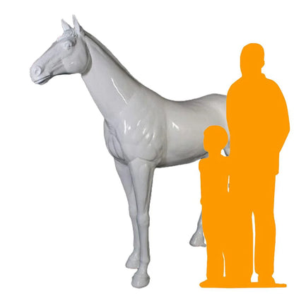 Glossy White Horse Statue