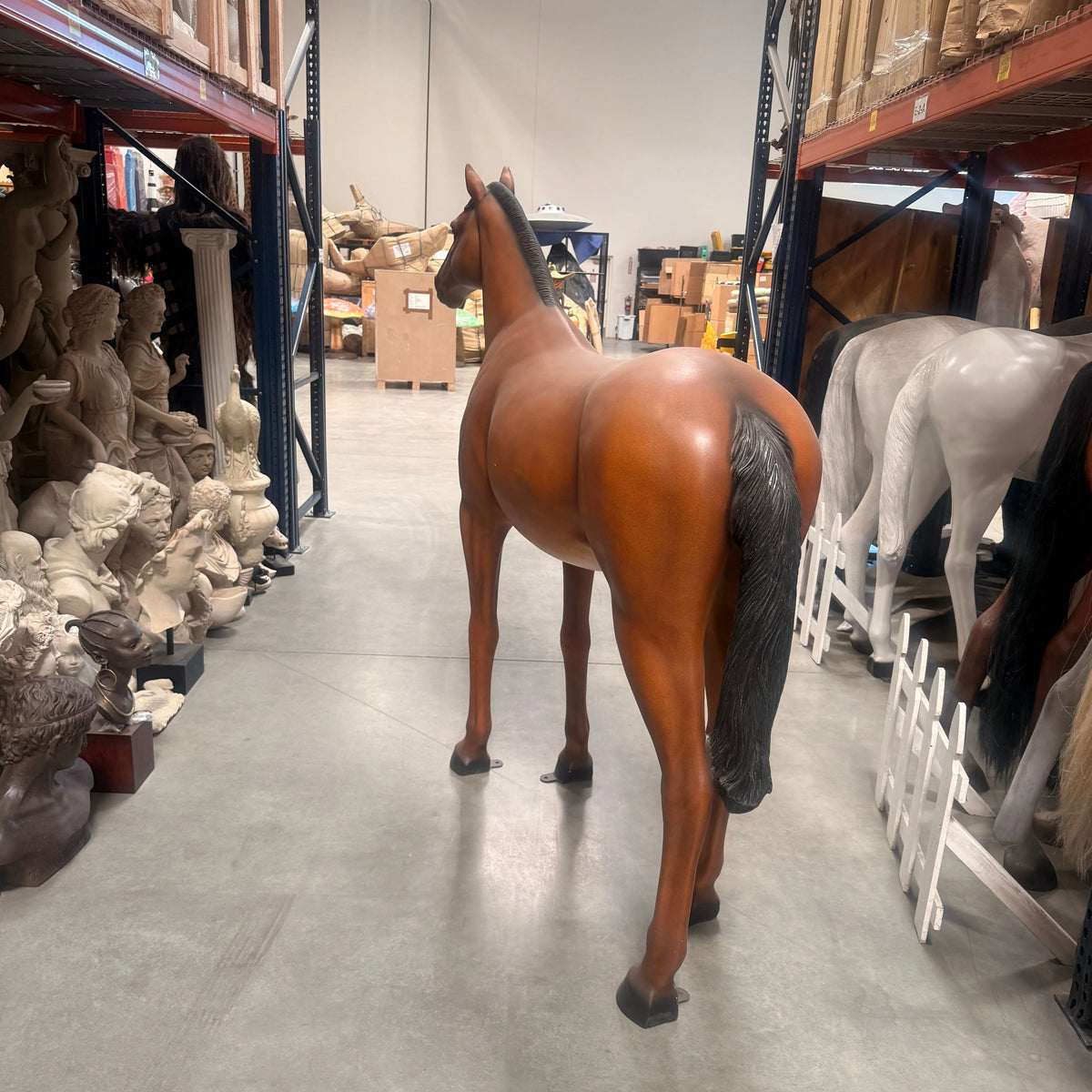 Horse Standing Life Size Statue A0212-100019-H