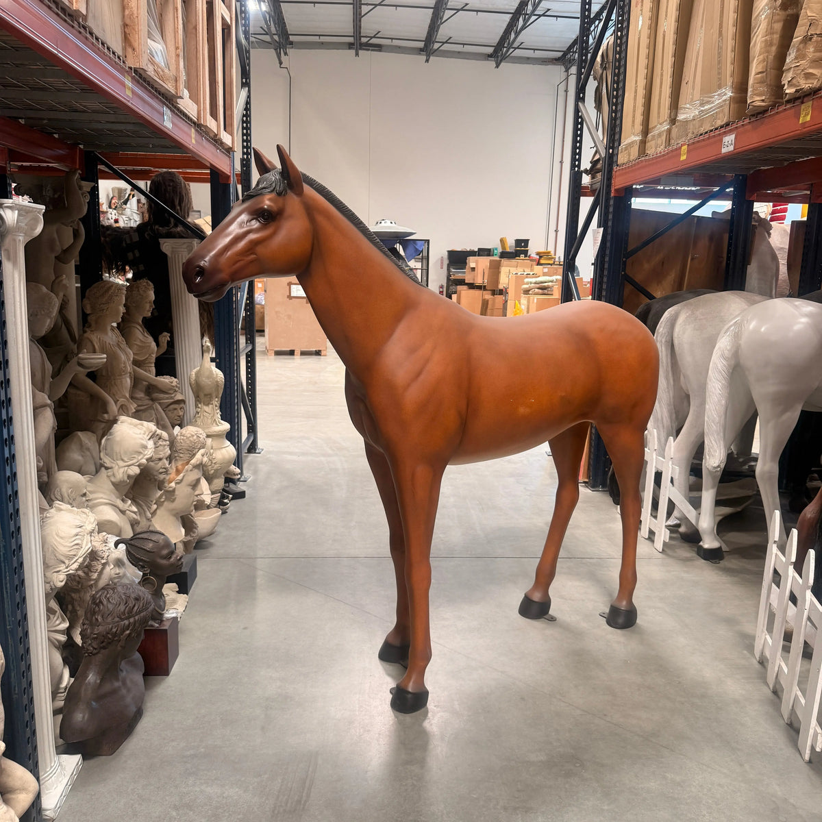 Horse Standing Life Size Statue A0212-100019-H