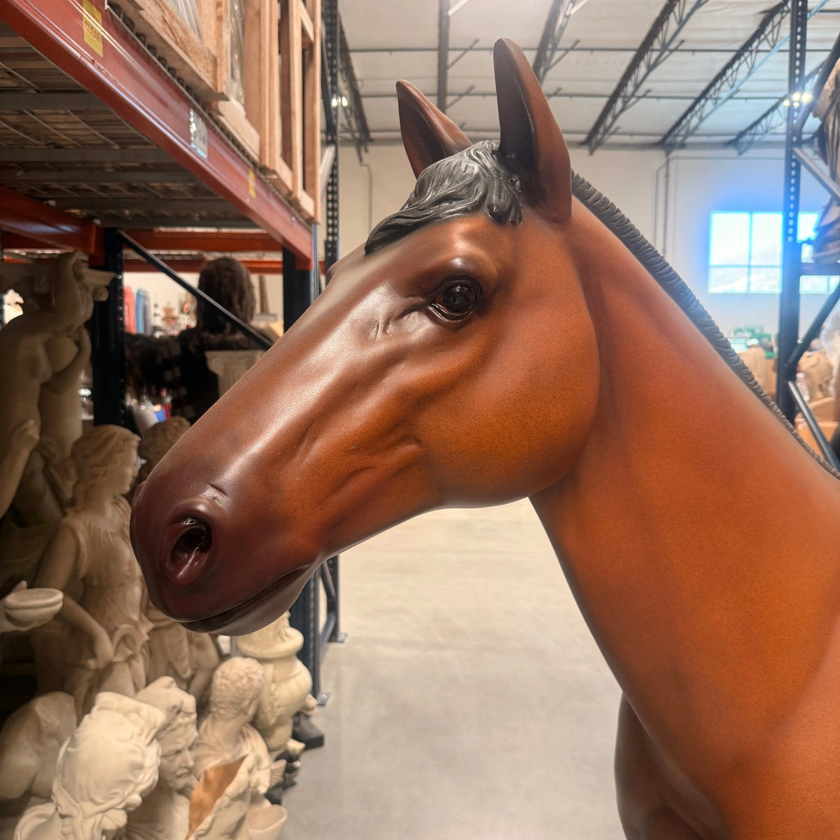 Horse Standing Life Size Statue A0212-100019-H