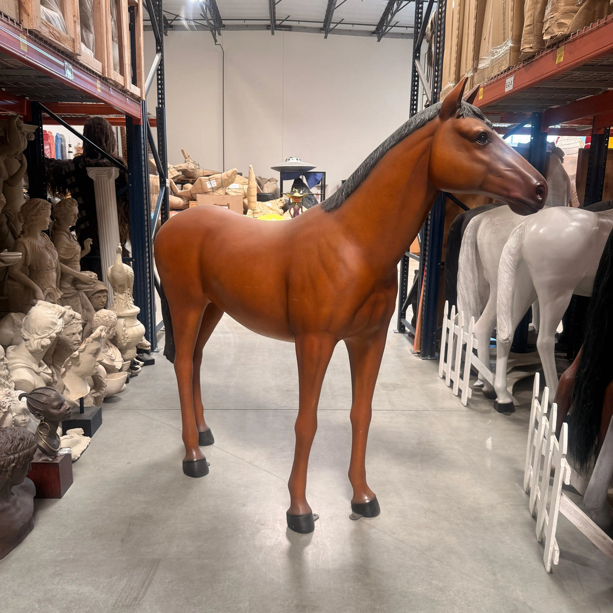 Horse Standing Life Size Statue A0212-100019-H