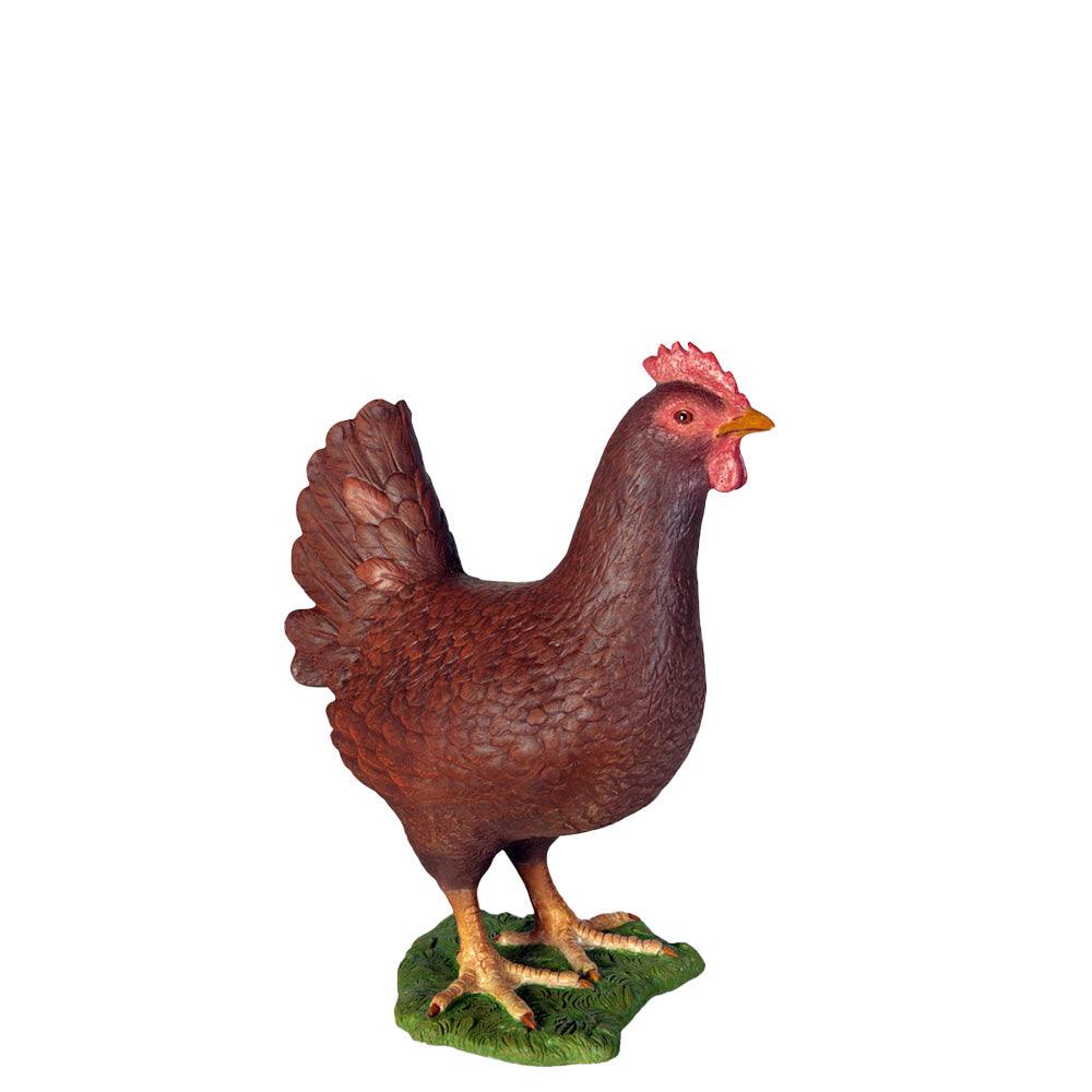 Red Chicken Statue - LM Treasures Prop Rentals 