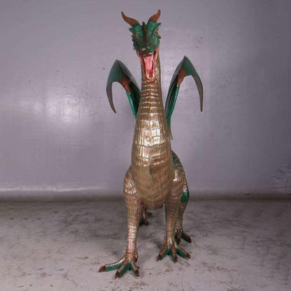 Large Green Dragon Standing Statue